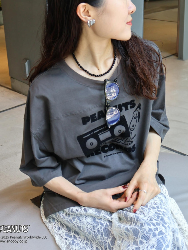 ルクールブラン le.coeur blanc 【PEANUTS】フットボールTシャツ (ホワイト) ホワイト