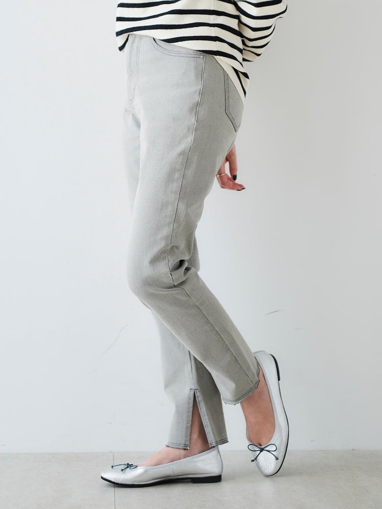 le.coeur blanc 2WAYストレッチデニムスリムパンツ(グレー) グレー
