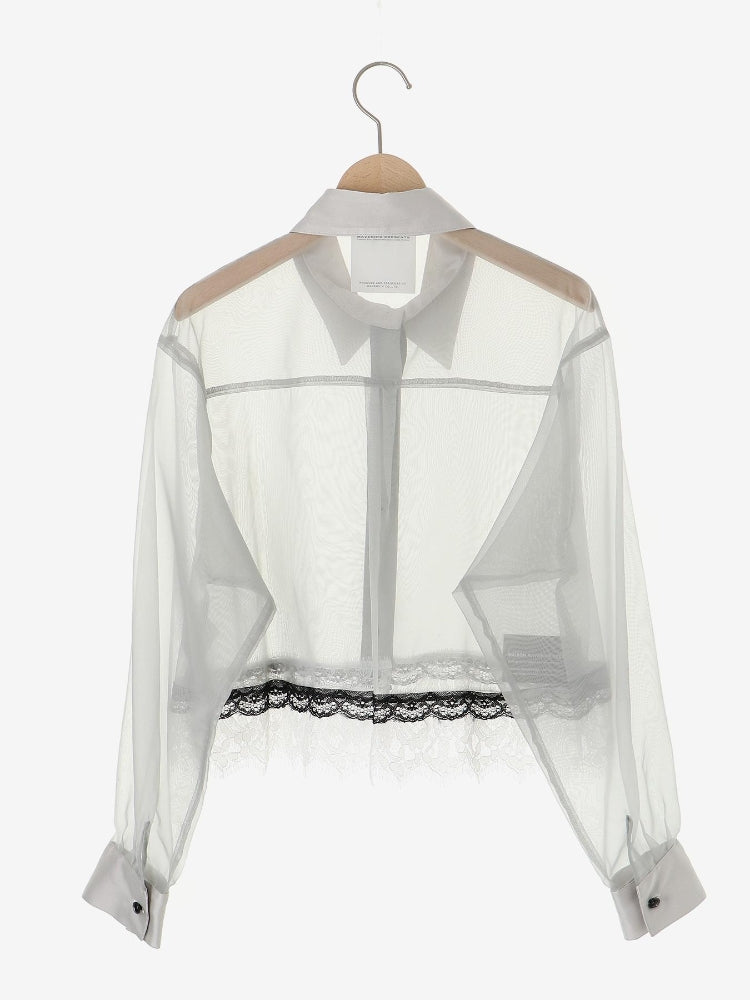 ルクールブラン le.coeur blanc MAISON MAVERICK レースクロップドブラウス
