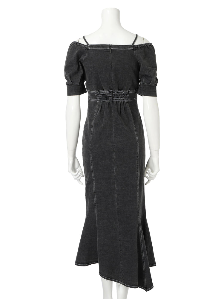 リップサービス LIP SERVICE バストオープンデニムマーメイドワンピース (グレー) グレー