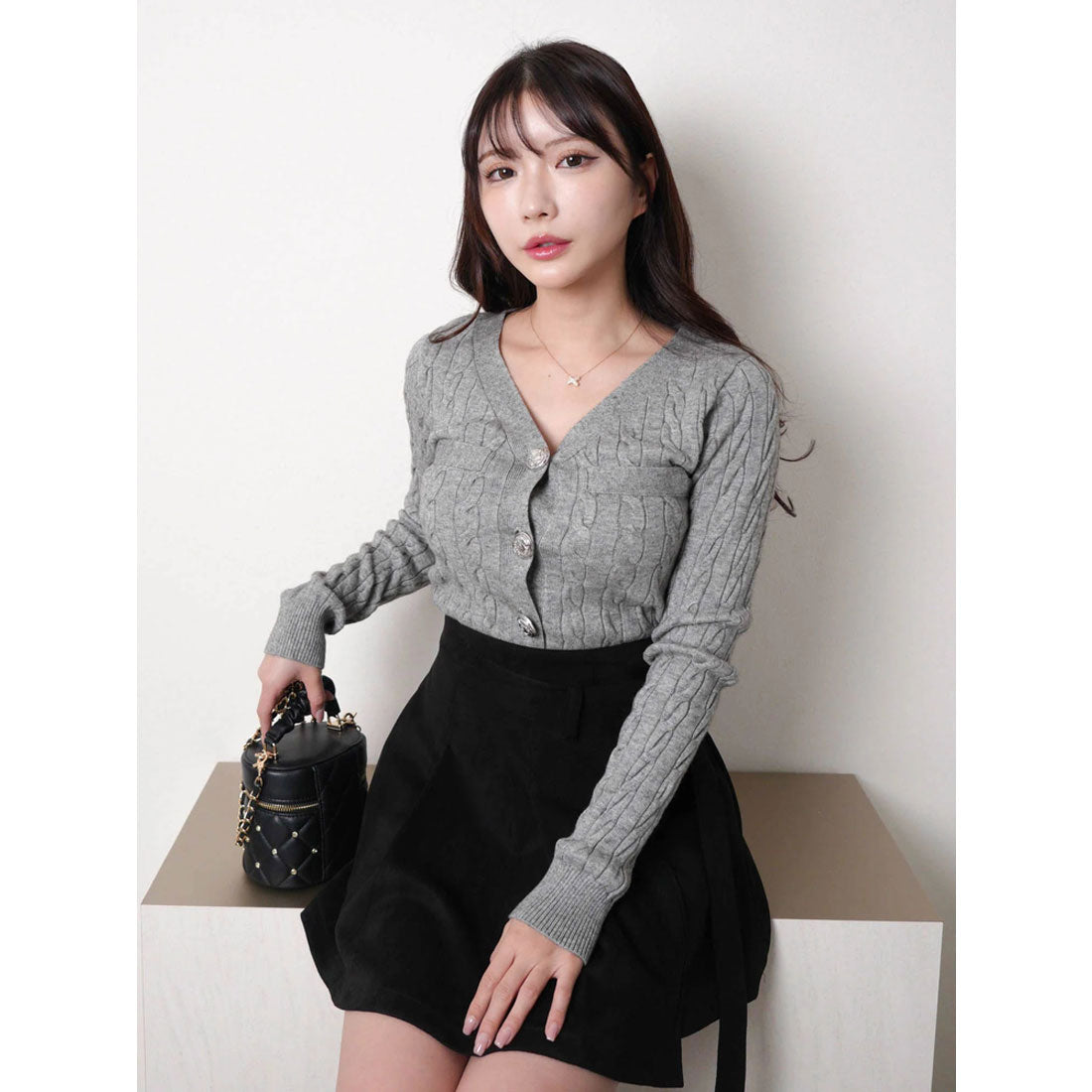リップサービス LIP SERVICE ケーブルニットボタンカーディガン