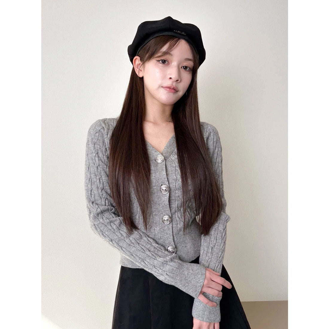 リップサービス LIP SERVICE ケーブルニットボタンカーディガン