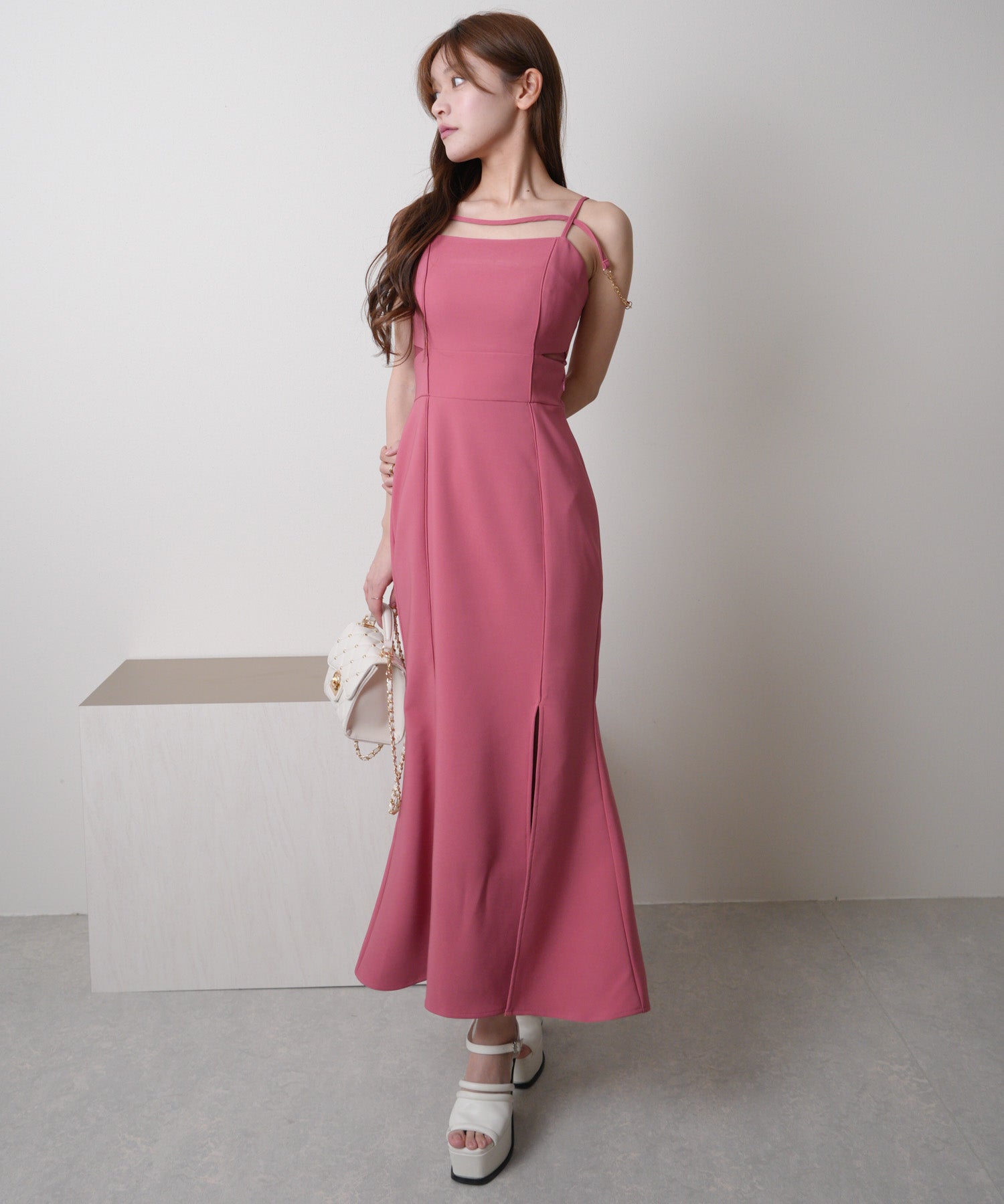 リップサービス LIP SERVICE サイドシアーマーメイドキャミワンピース (ローズ) ローズ