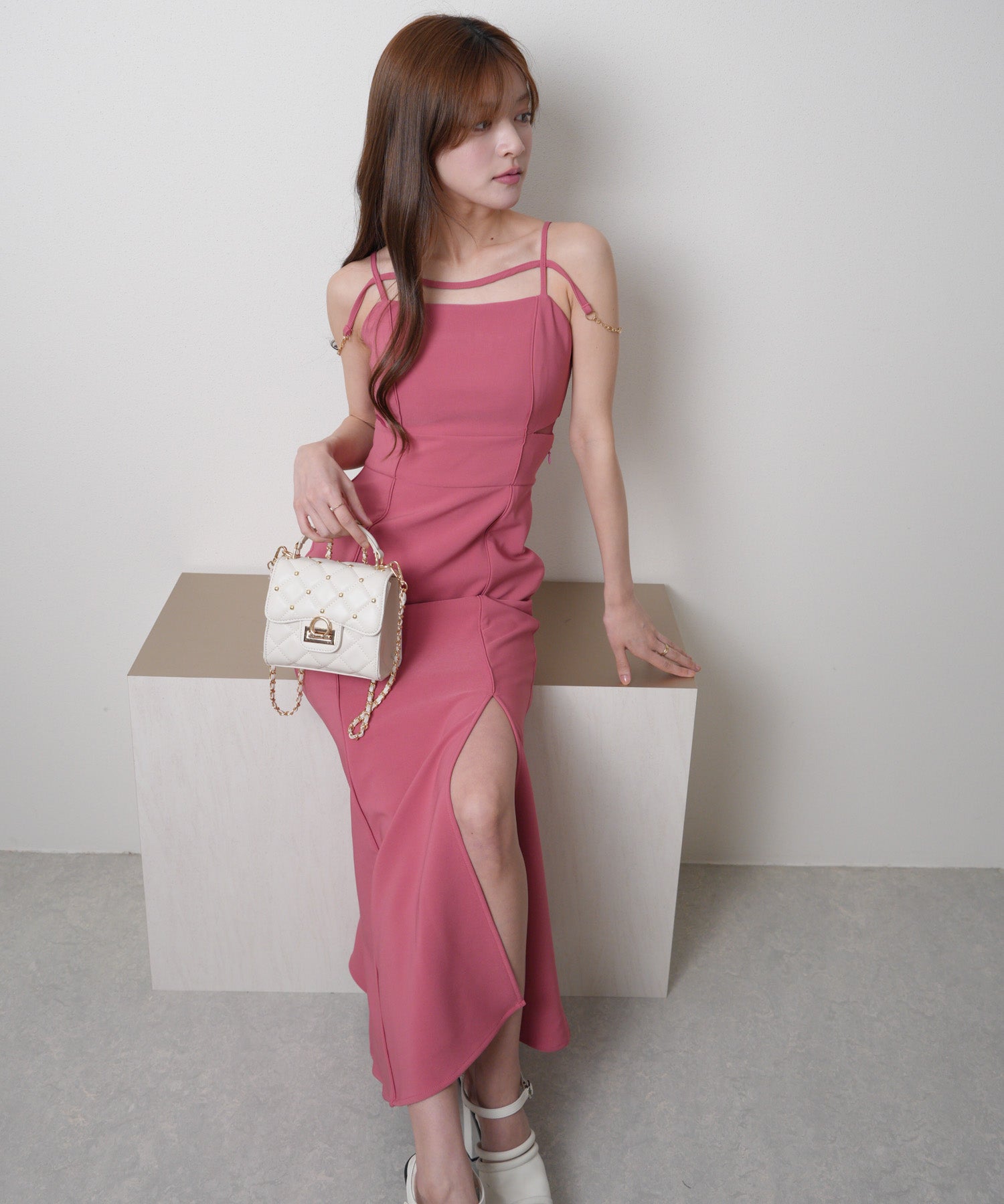 リップサービス LIP SERVICE サイドシアーマーメイドキャミワンピース (ローズ) ローズ