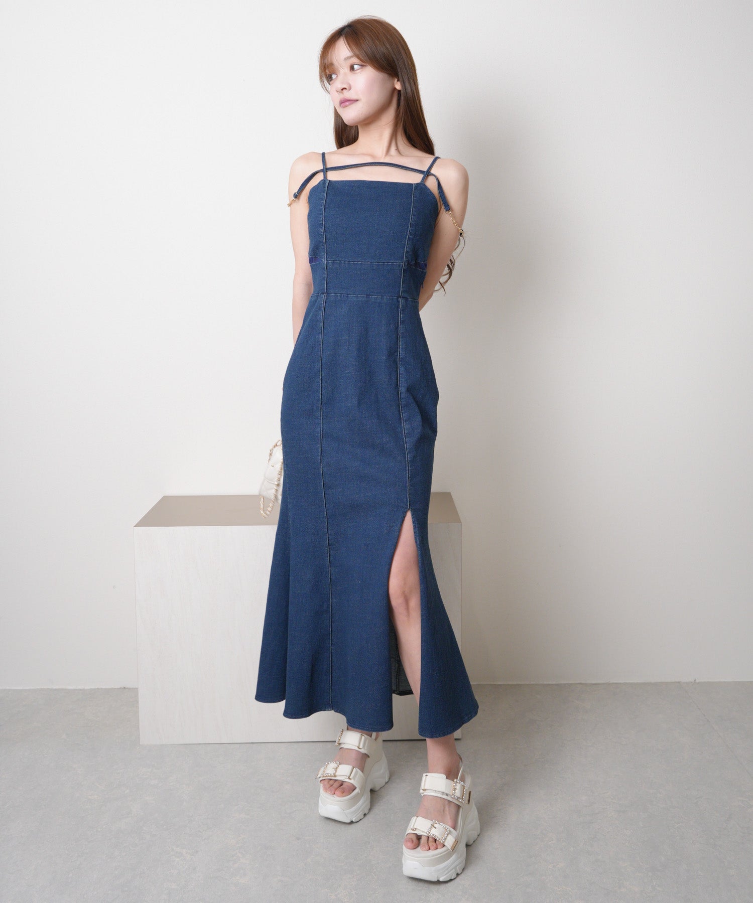 リップサービス LIP SERVICE サイドシアーマーメイドキャミワンピース (インディゴ) インディゴ
