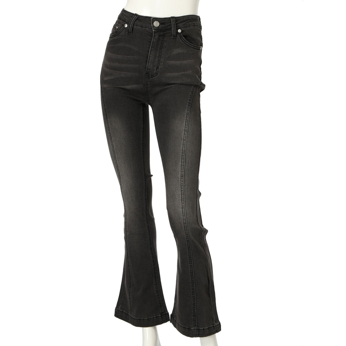 リップサービス LIP SERVICE シェーディングラインフレアデニムパンツ (グレー) グレー