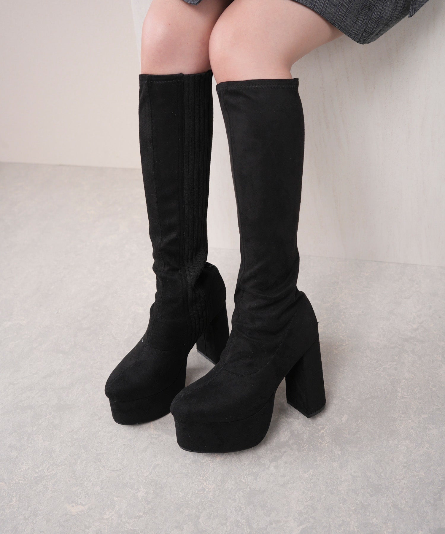 LIP SERVICE 內羅紋中筒靴