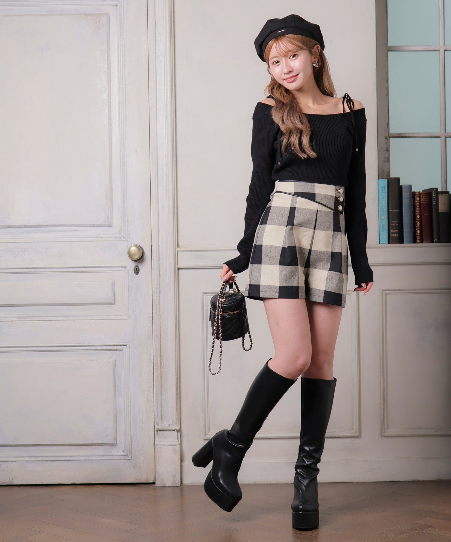 LIP SERVICE 內羅紋中筒靴