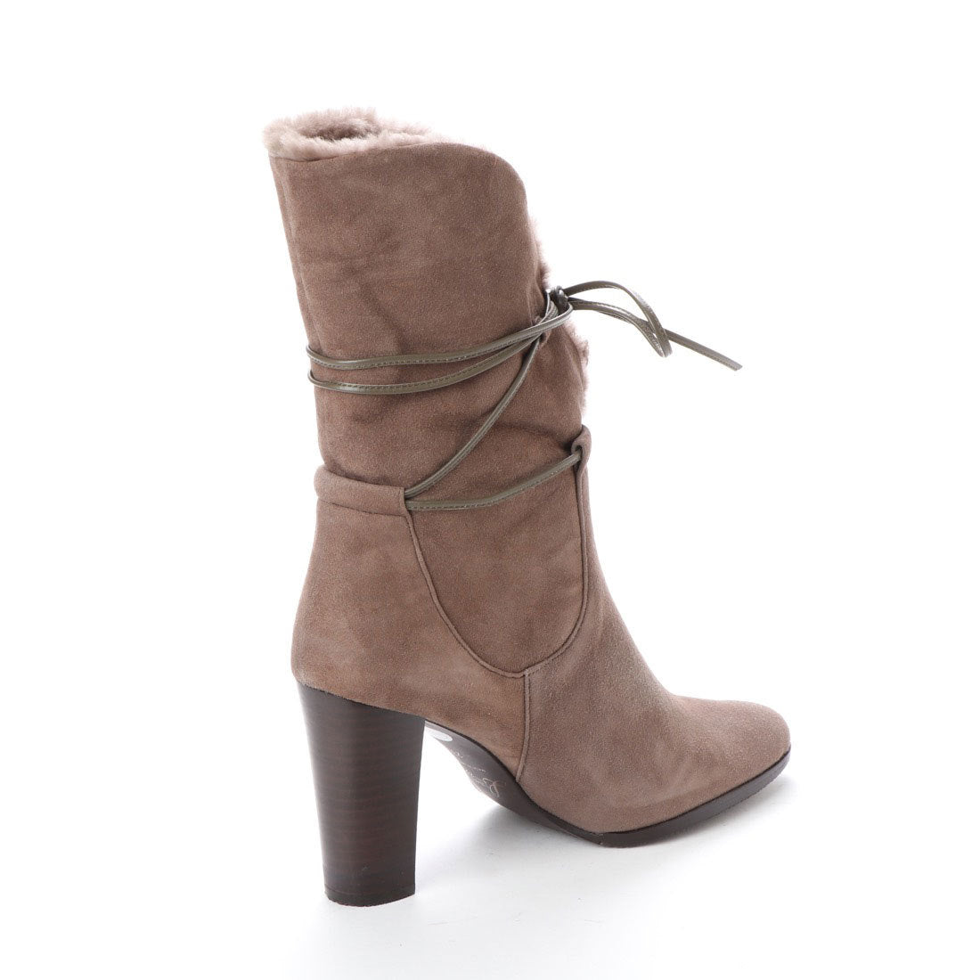 オールウェザーボア付ヒールミドルブーツ