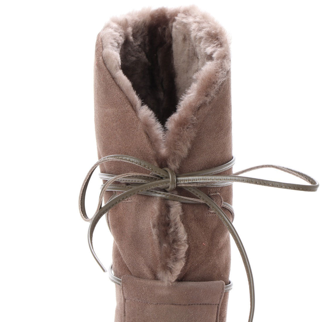 オールウェザーボア付ヒールミドルブーツ