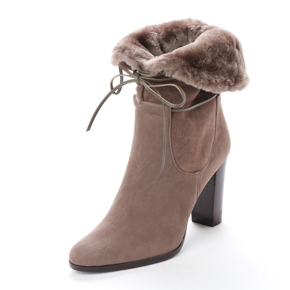 オールウェザーボア付ヒールミドルブーツ