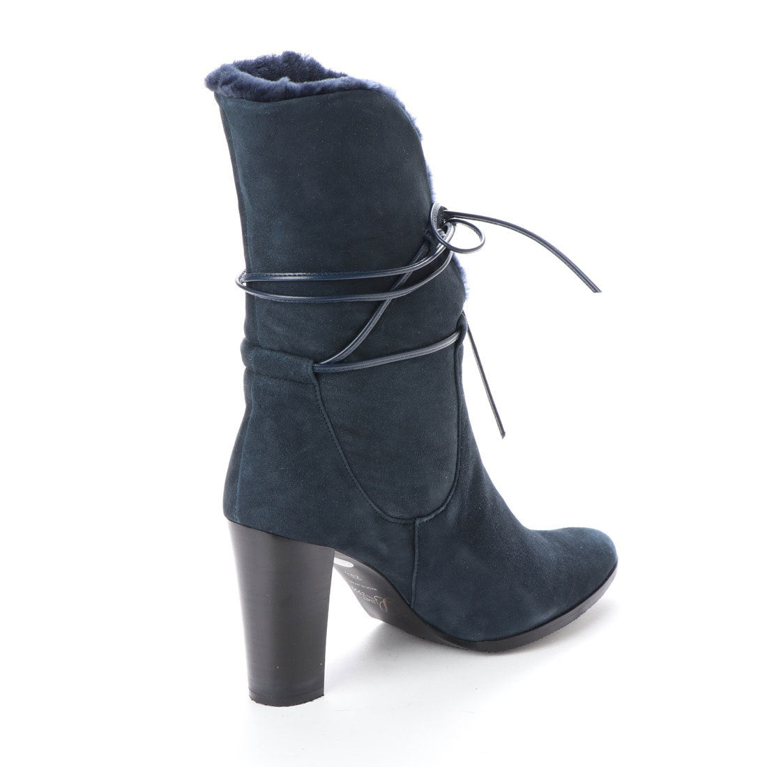 オールウェザーボア付ヒールミドルブーツ