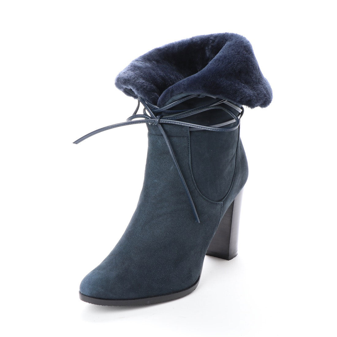 オールウェザーボア付ヒールミドルブーツ