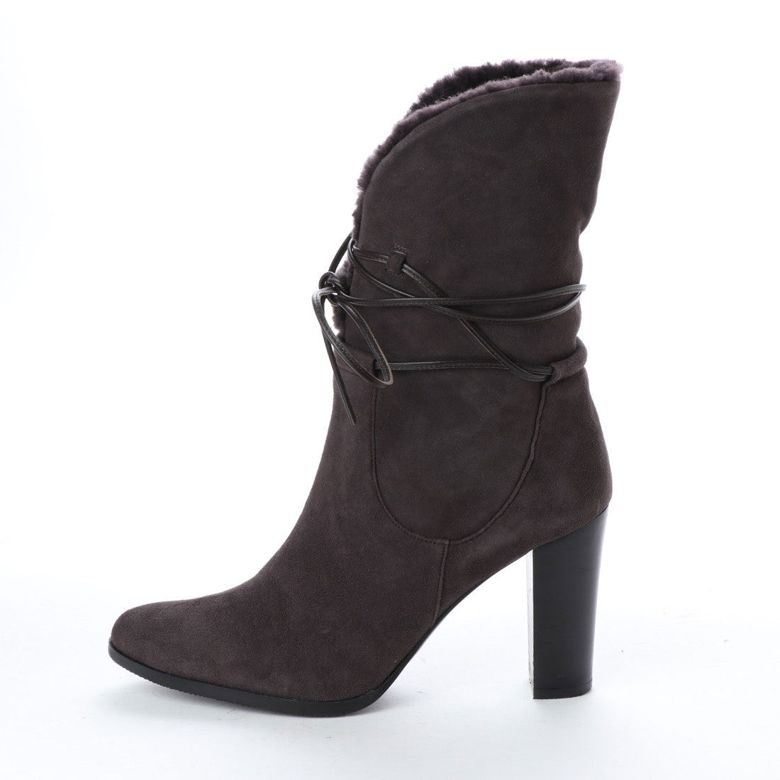 オールウェザーボア付ヒールミドルブーツ