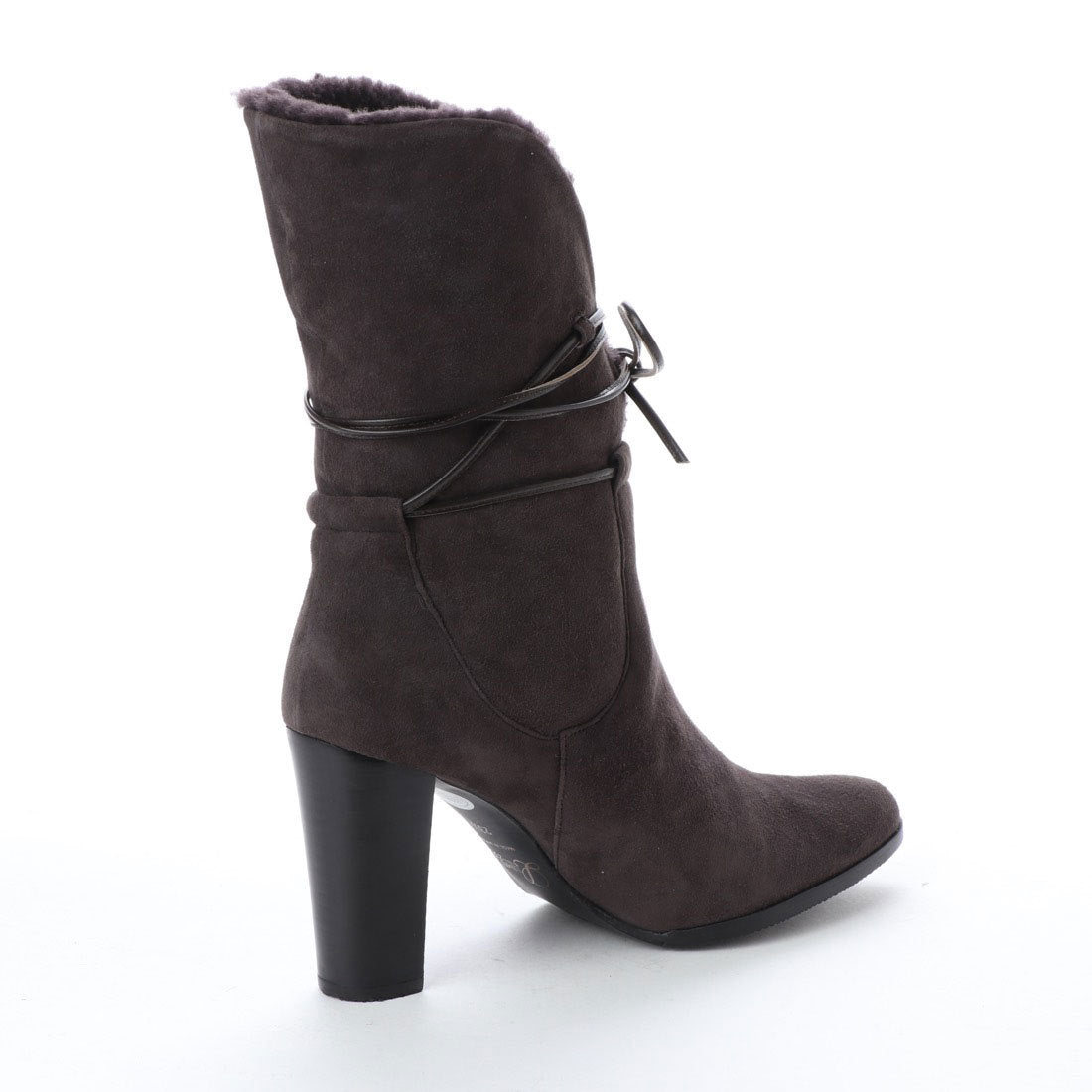 オールウェザーボア付ヒールミドルブーツ