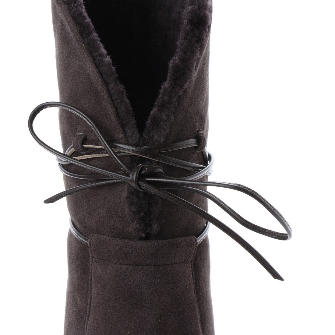 オールウェザーボア付ヒールミドルブーツ