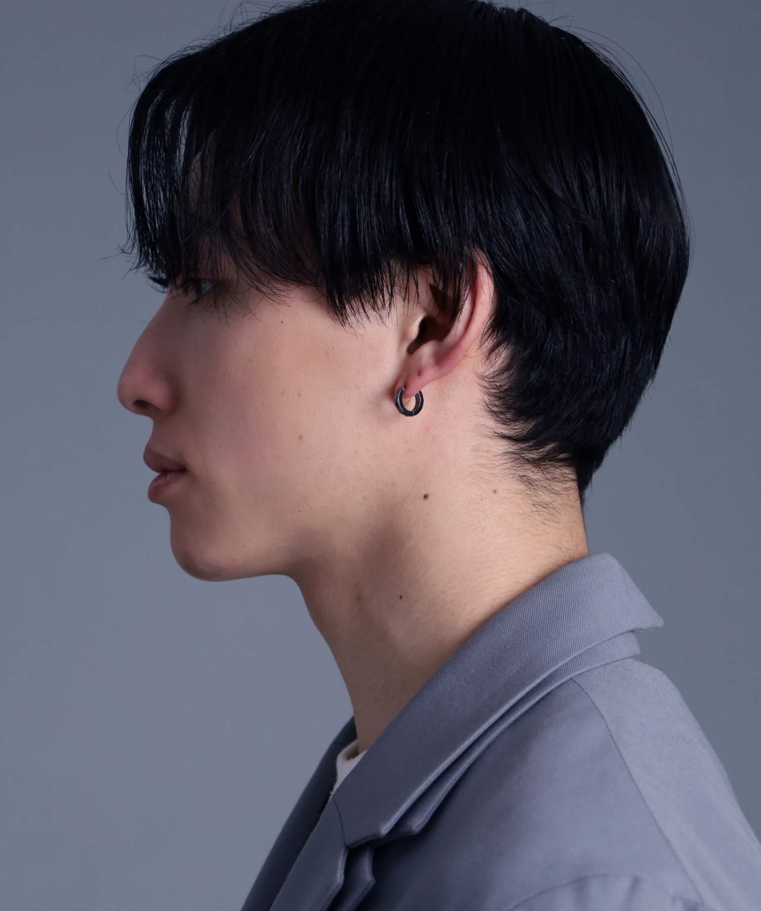 ライオンハート LION HEART 【限定展開】LH-1 カッティングフープピアス/ダイヤモンド/サージカルステンレス316L(金属アレルギー対応) (ライトブラック) ライトブラック