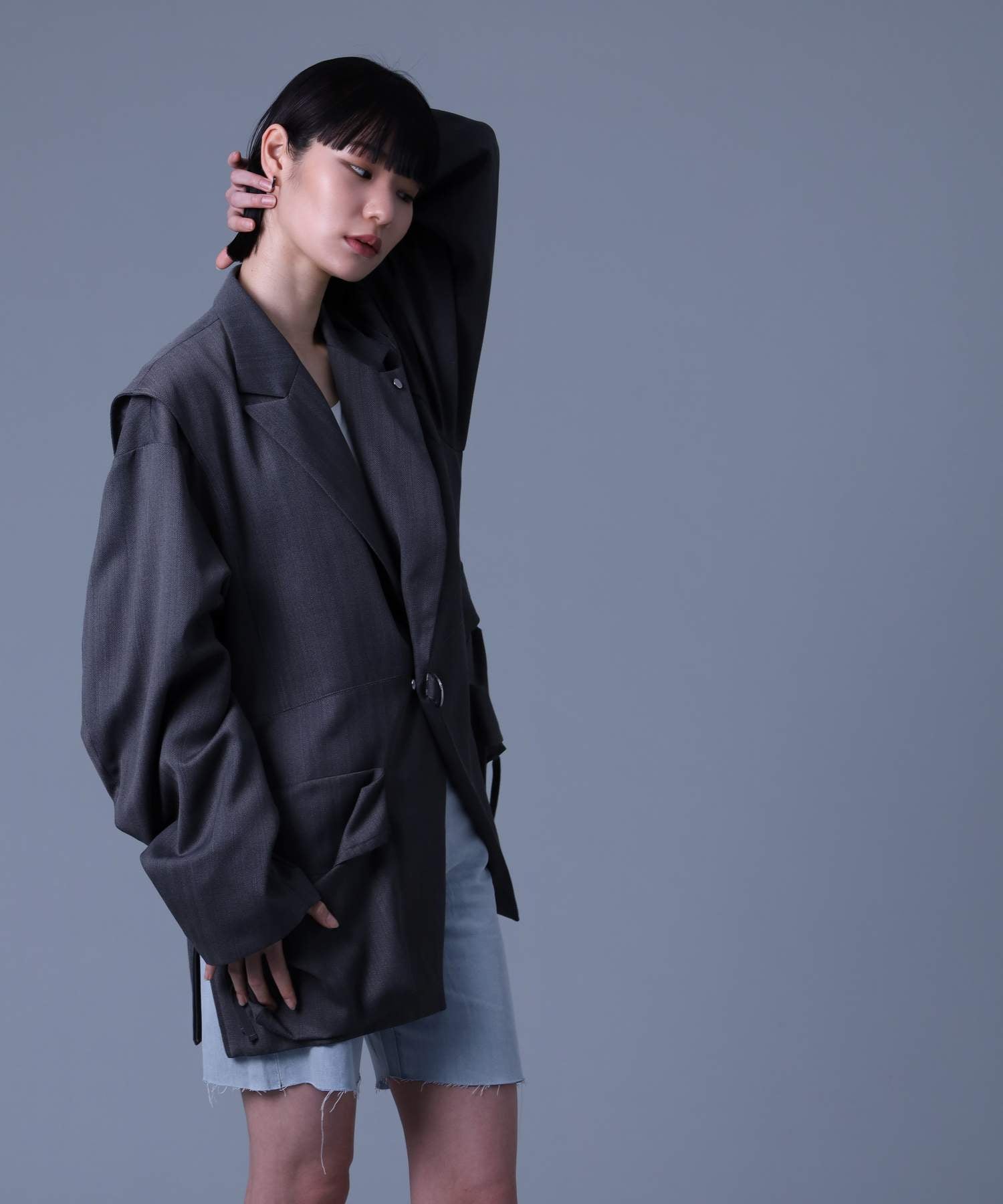 ライオンハート LION HEART 【限定展開】LH-1 カッティングフープピアス/ダイヤモンド/サージカルステンレス316L(金属アレルギー対応) (ライトブラック) ライトブラック