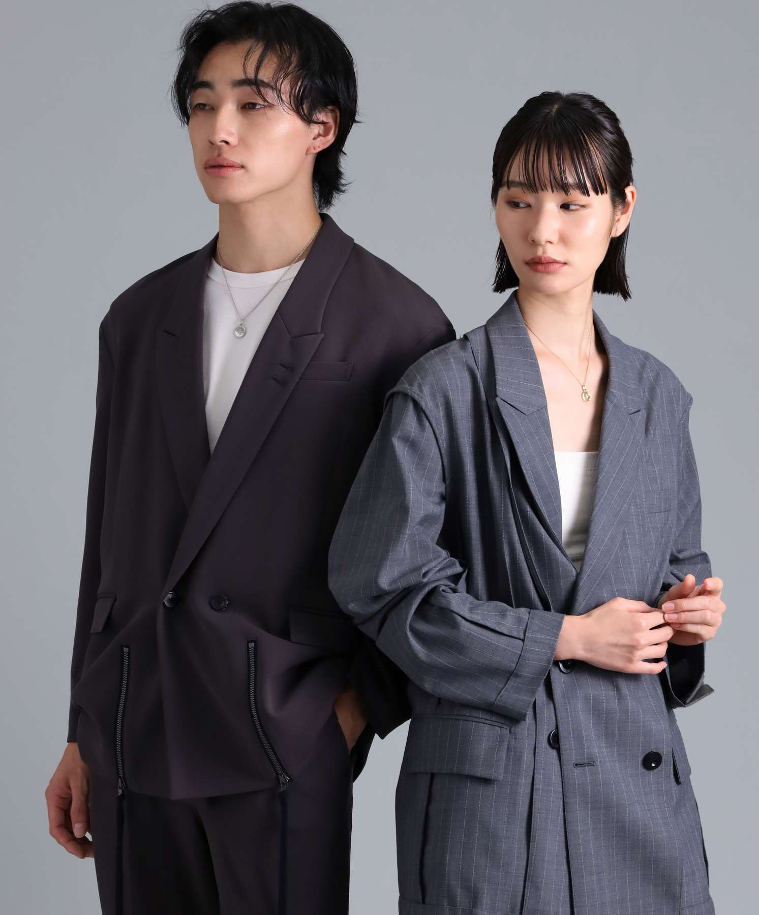 ライオンハート LION HEART 【限定展開】“LH-1”ツチメコインペアネックレス/ダイヤモンド/サージカルステンレス(金属アレルギー対応) (シルバー&ピンク) シルバー