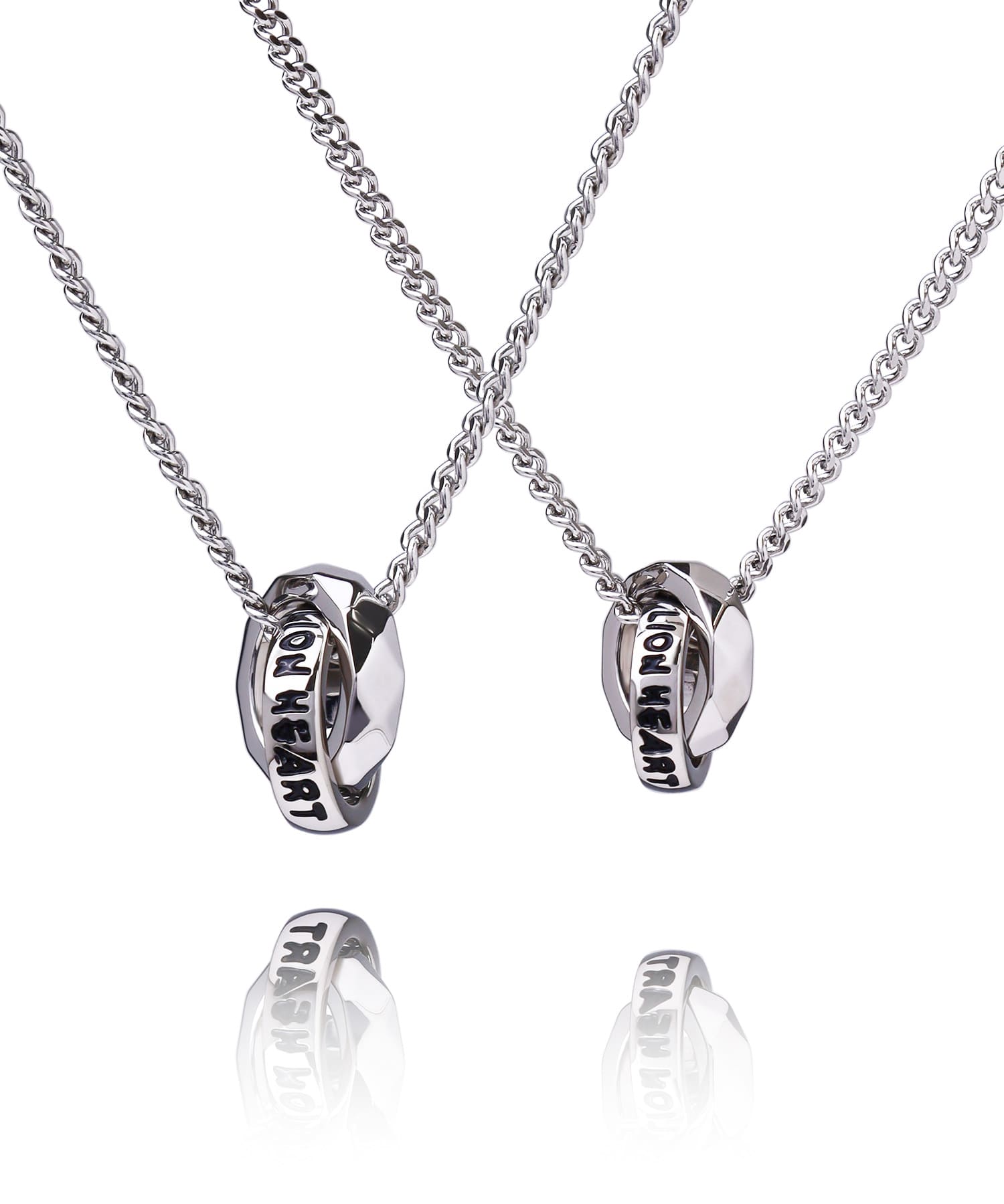 ライオンハート LION HEART 【限定展開】“THE EDGE”シグネチャーカッティングダブルリングペアネックレス/スペシャルパッケージ/サージカルステンレス(金属アレルギー対応) (シルバー) シルバー