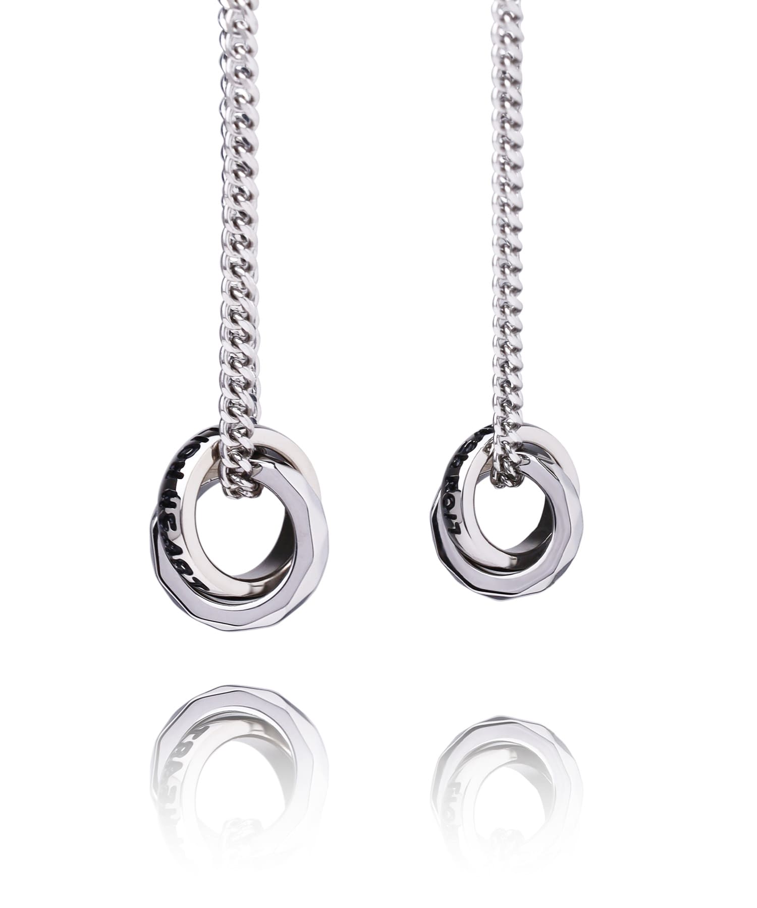 ライオンハート LION HEART 【限定展開】“THE EDGE”シグネチャーカッティングダブルリングペアネックレス/スペシャルパッケージ/サージカルステンレス(金属アレルギー対応) (シルバー) シルバー