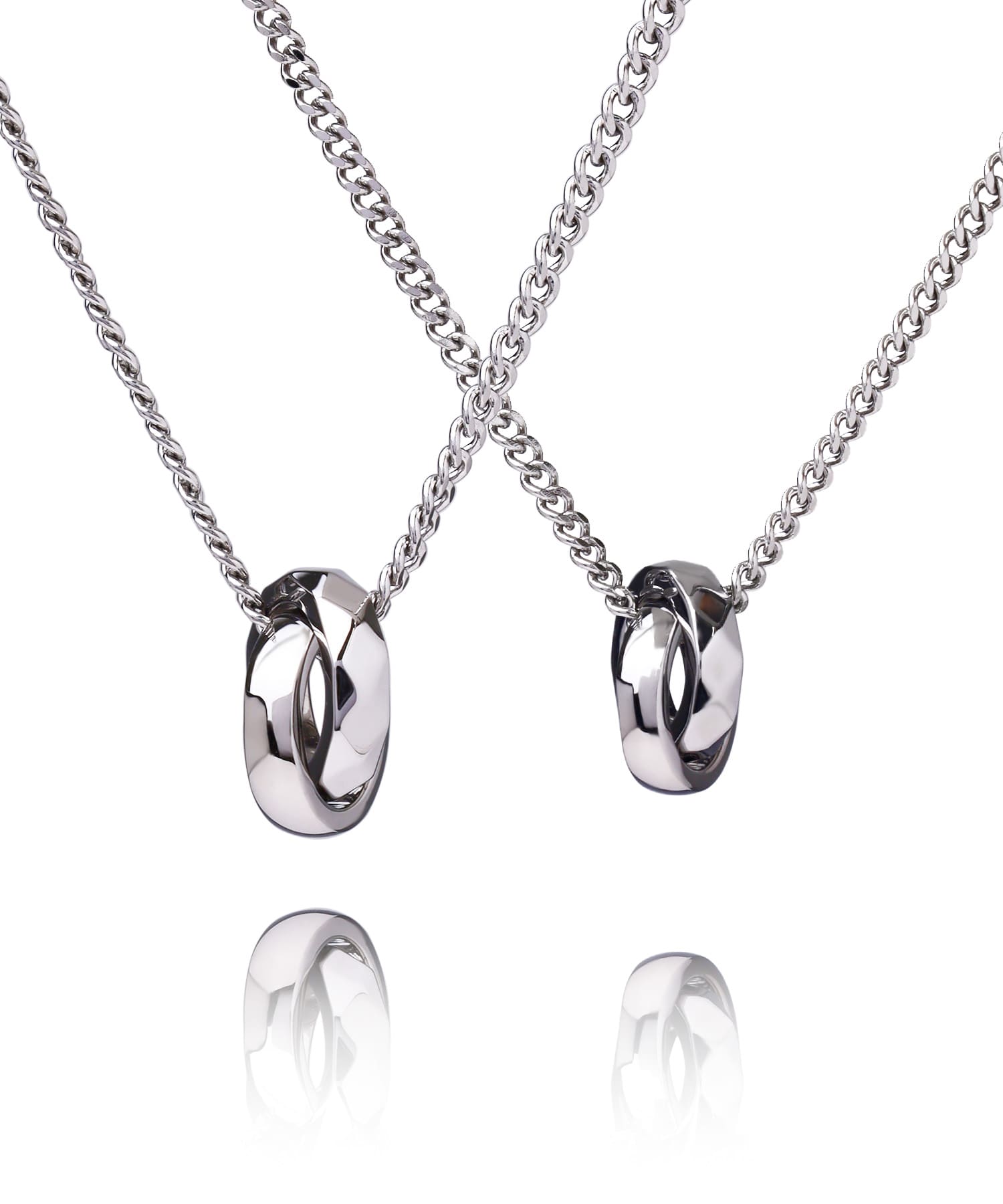 ライオンハート LION HEART 【限定展開】“THE EDGE”シグネチャーカッティングダブルリングペアネックレス/スペシャルパッケージ/サージカルステンレス(金属アレルギー対応) (シルバー) シルバー