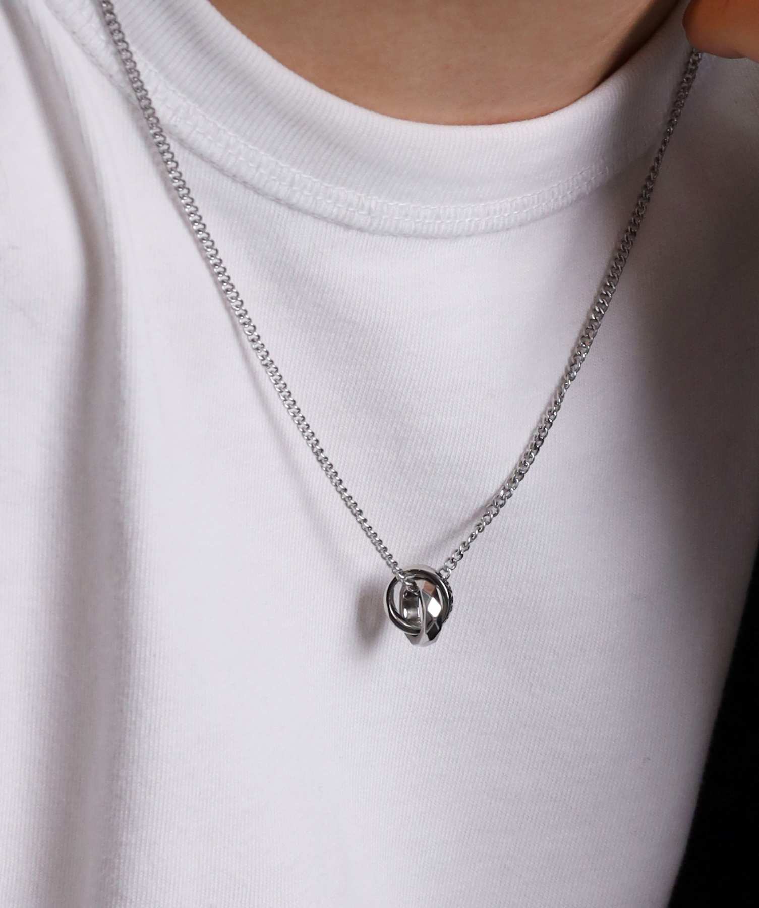 ライオンハート LION HEART 【限定展開】“THE EDGE”シグネチャーカッティングダブルリングペアネックレス/スペシャルパッケージ/サージカルステンレス(金属アレルギー対応) (シルバー) シルバー