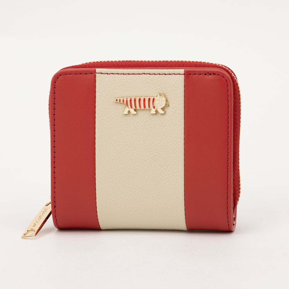 リサ・ラーソン LISA LARSON 本革 ラウンドファスナー 三つ折り財布 (89.レッド) 89.レッド