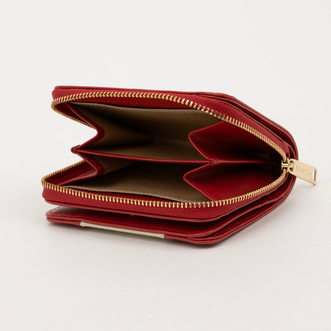 リサ・ラーソン LISA LARSON 本革 ラウンドファスナー 三つ折り財布 (89.レッド) 89.レッド