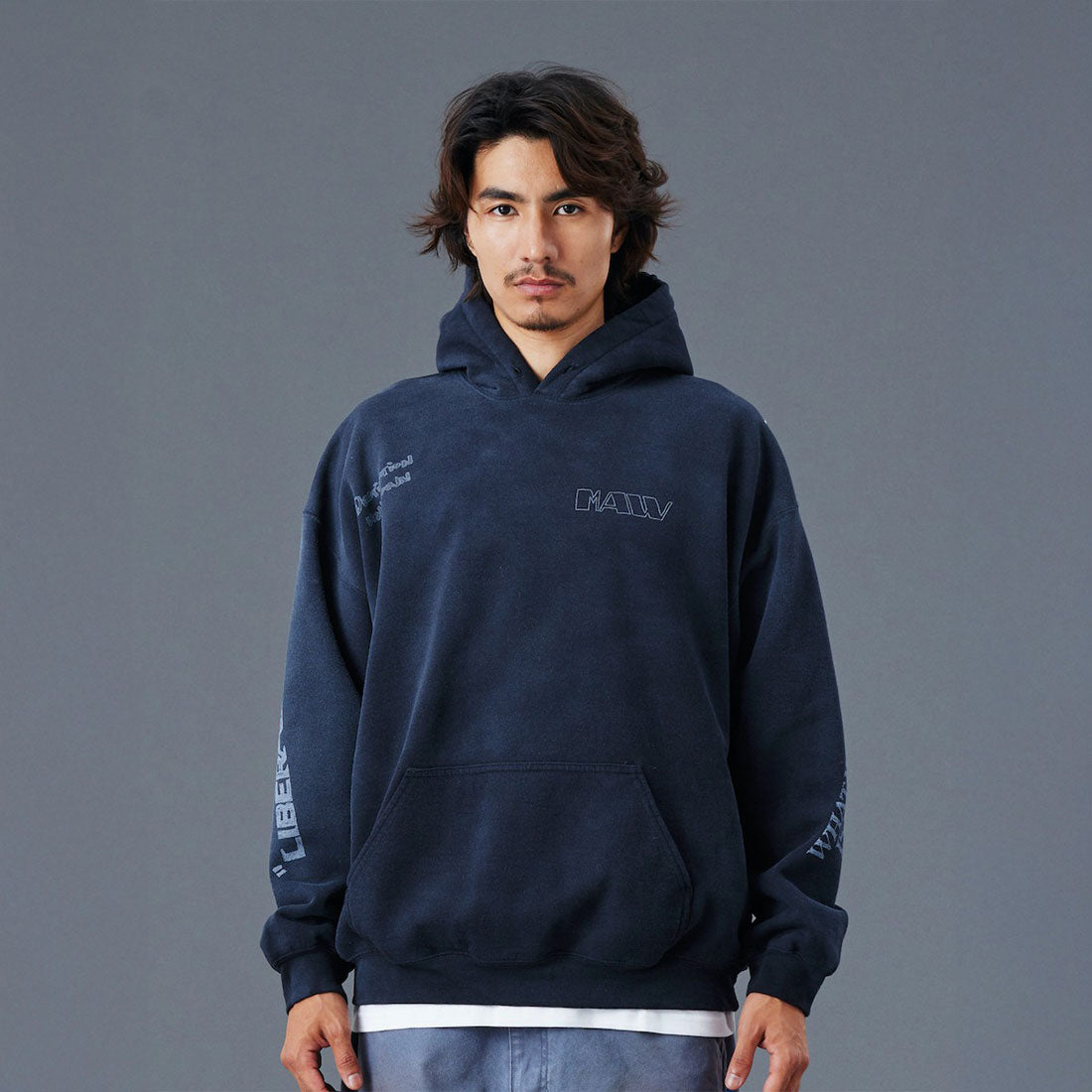 リベレイダース Liberaiders ハンドライティング プリント フーディー(HANDWRITING PRINT HOODIE) (BLACK) BLACK