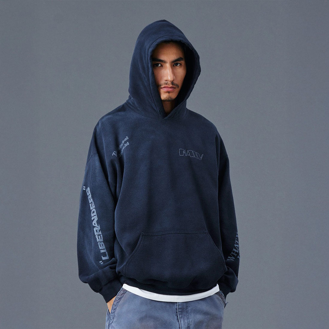 リベレイダース Liberaiders ハンドライティング プリント フーディー(HANDWRITING PRINT HOODIE) (BLACK) BLACK