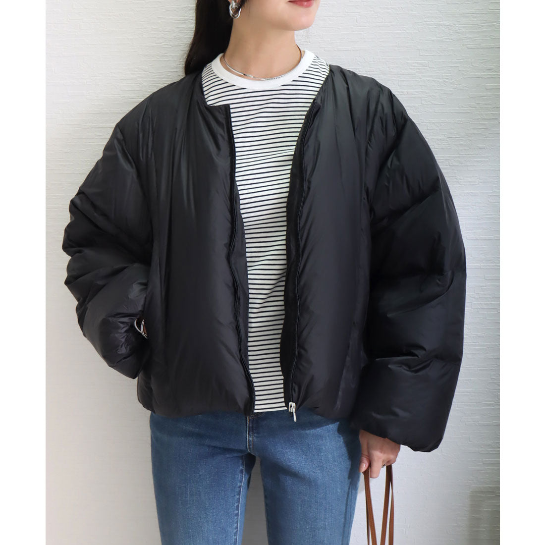 リベル モア libelle more ナイロンショート丈ダウン・フェザージャケット