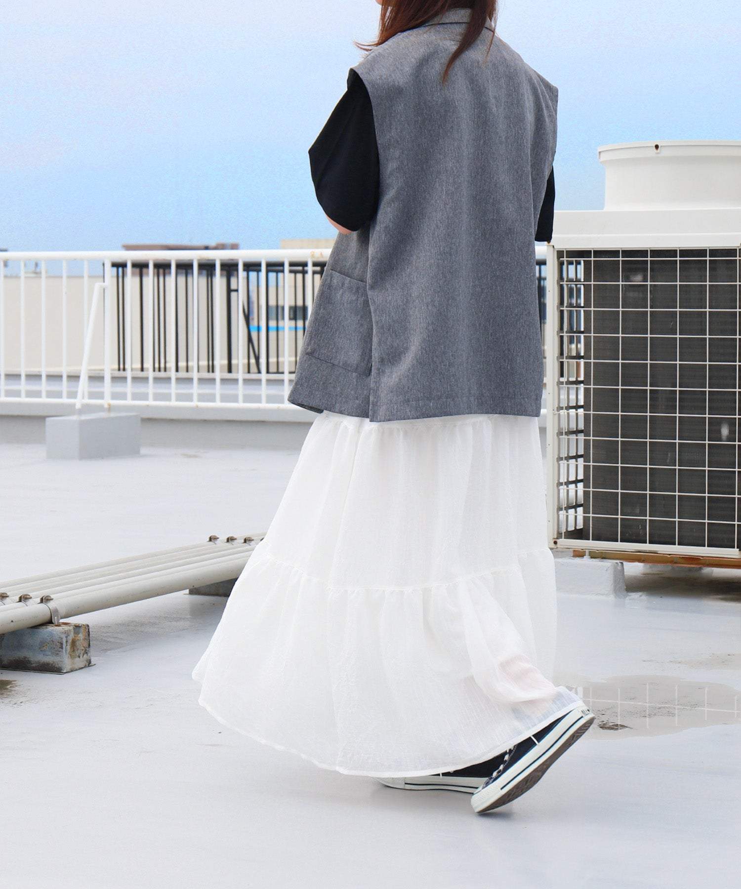 リベル モア libelle more RTスラブベルト付きティアードスカート (モカチャ) モカチャ