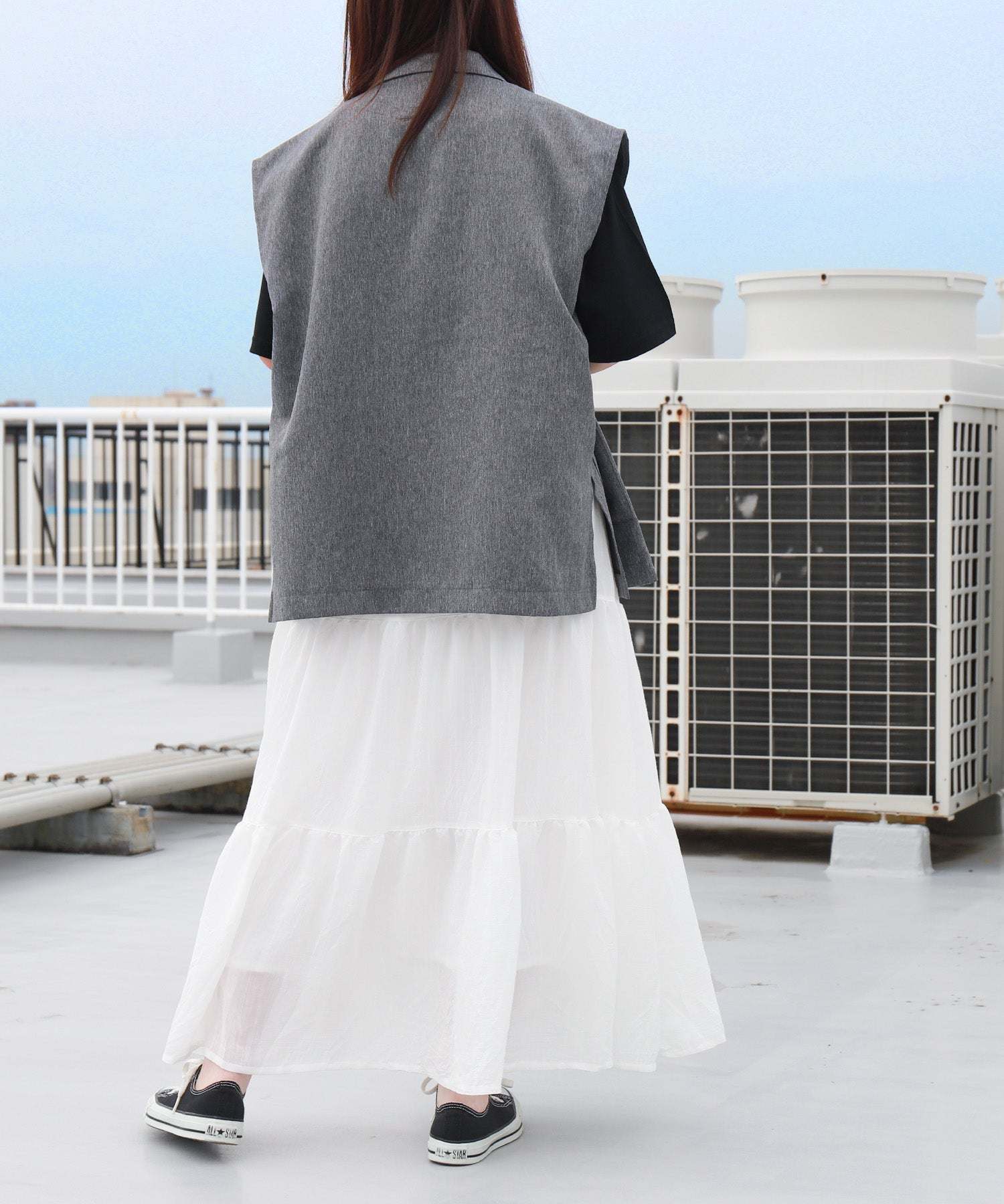 リベル モア libelle more RTスラブベルト付きティアードスカート (モカチャ) モカチャ