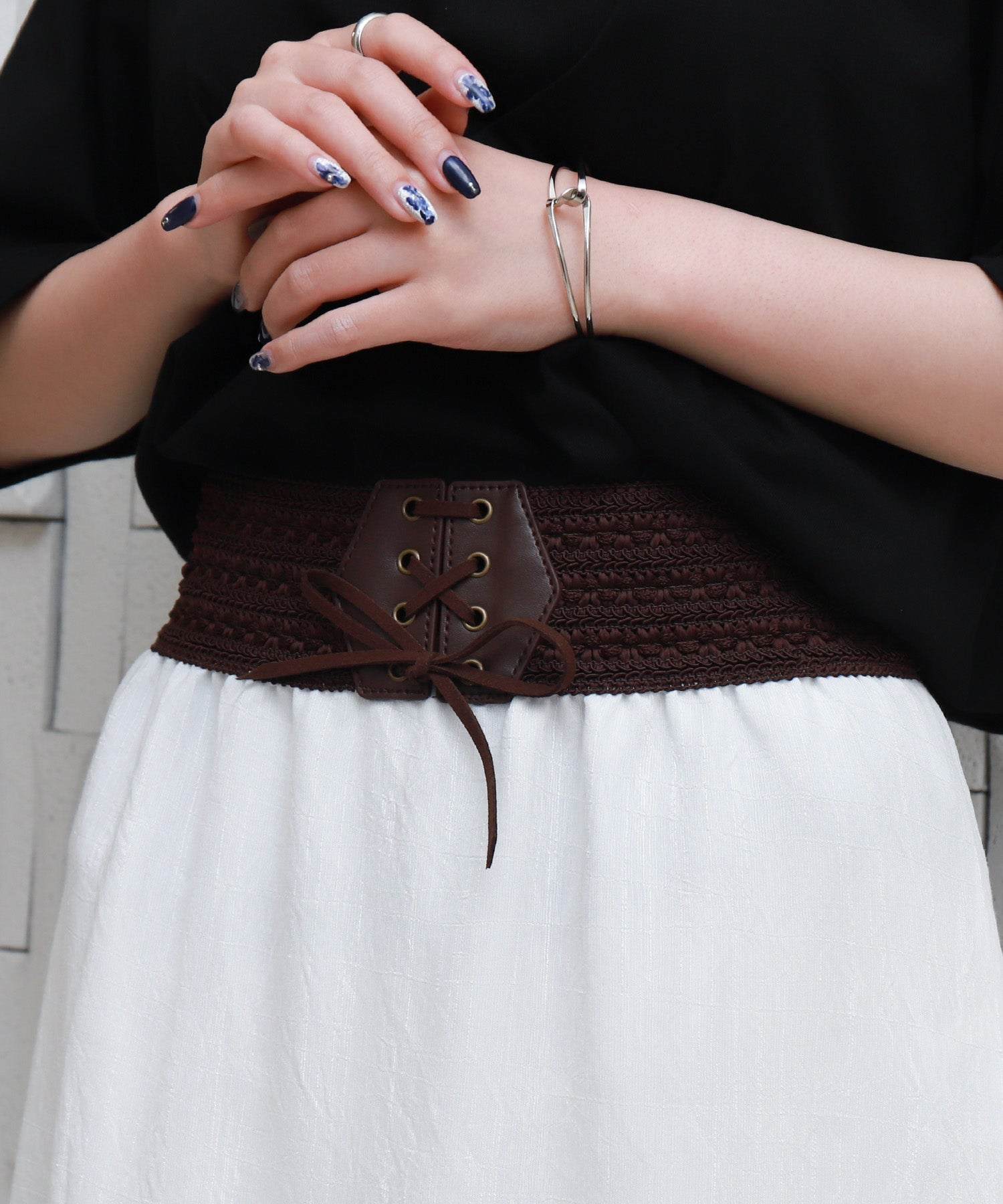 リベル モア libelle more RTスラブベルト付きティアードスカート (モカチャ) モカチャ