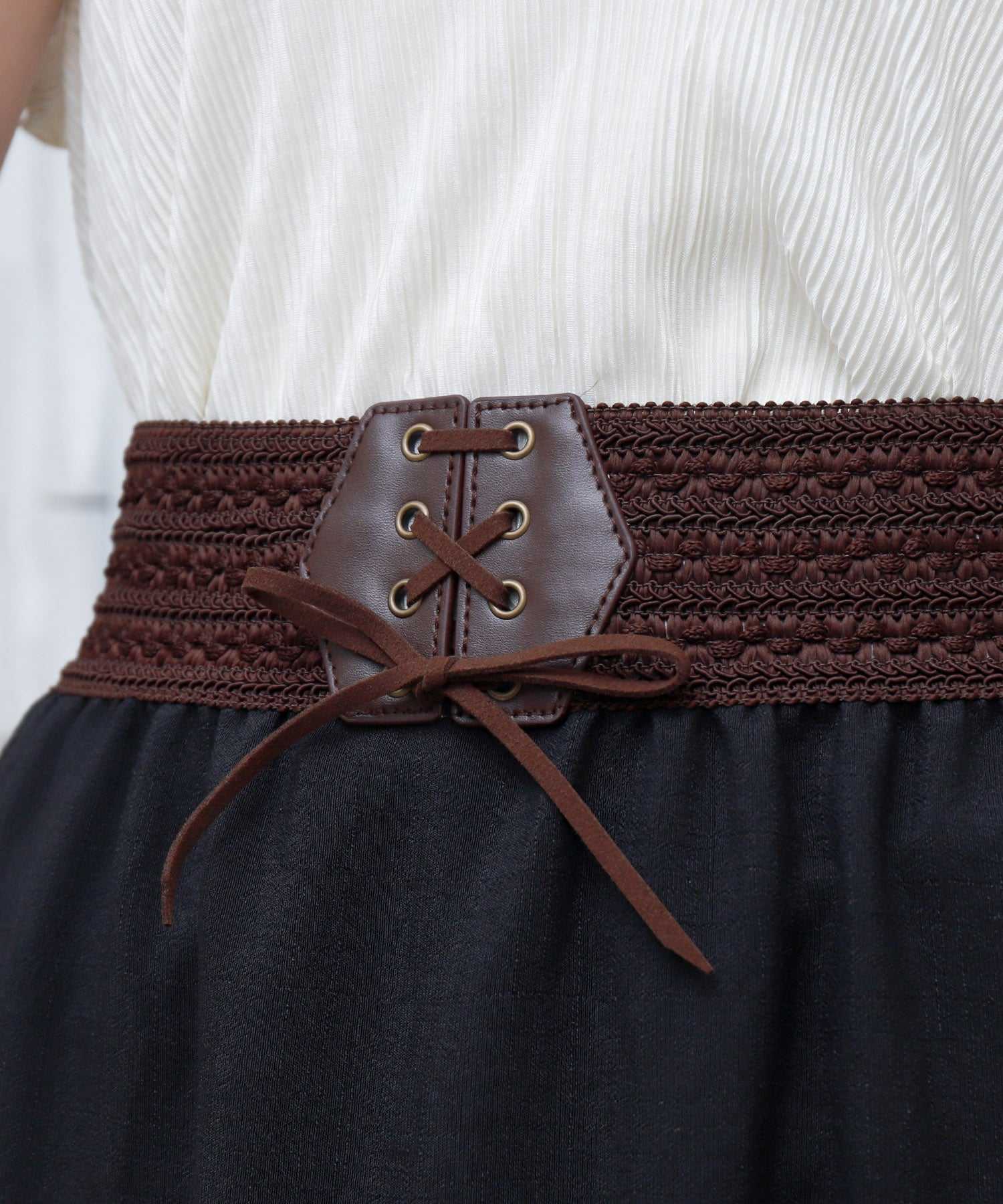 リベル モア libelle more RTスラブベルト付きティアードスカート (モカチャ) モカチャ