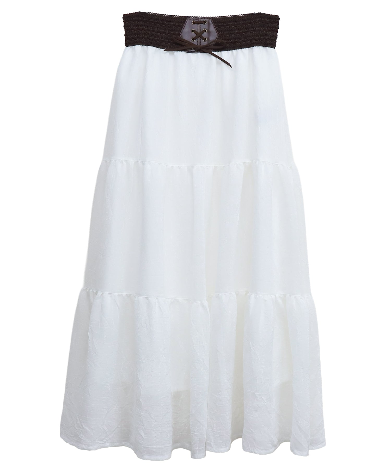 リベル モア libelle more RTスラブベルト付きティアードスカート (モカチャ) モカチャ