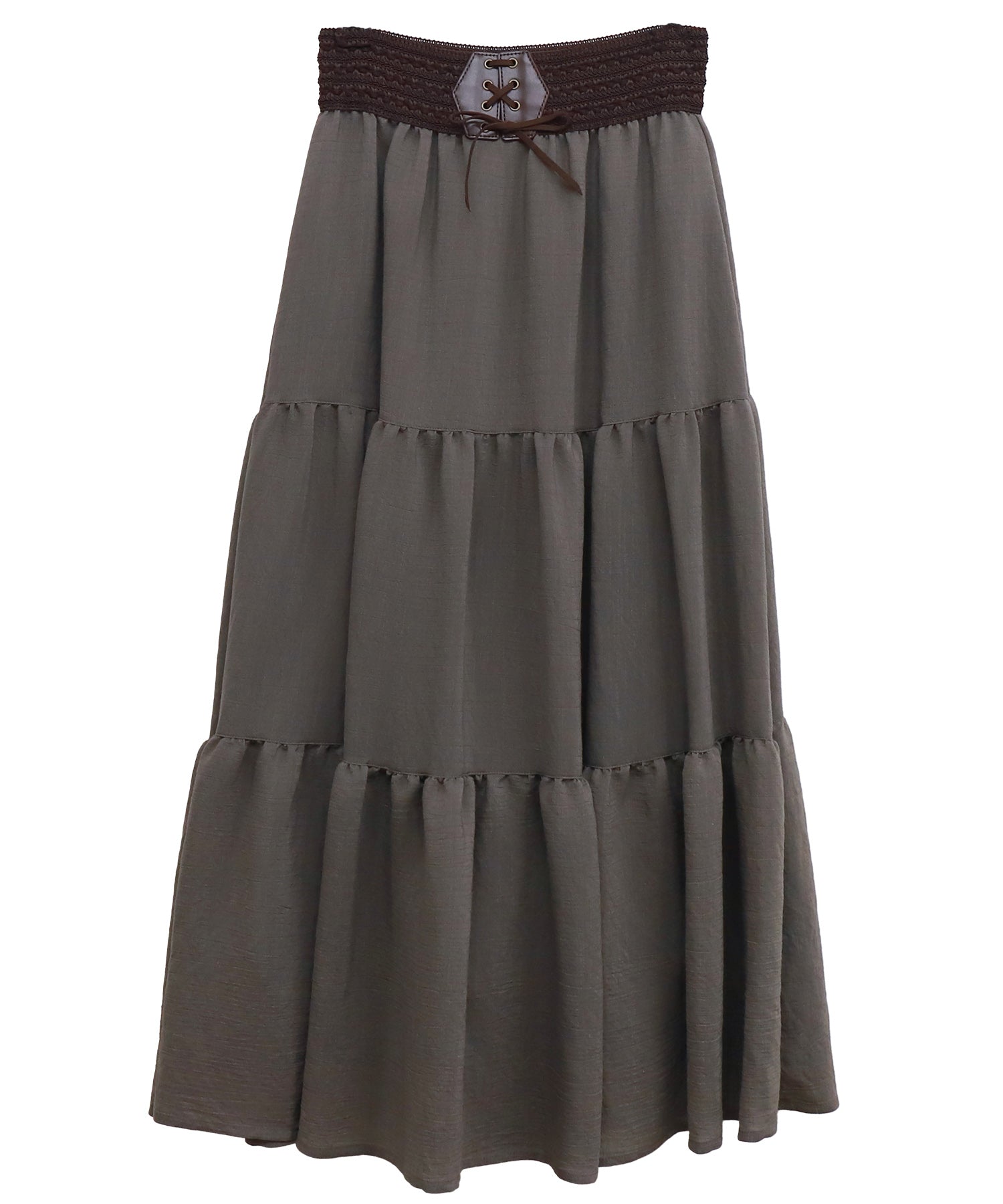 リベル モア libelle more RTスラブベルト付きティアードスカート (モカチャ) モカチャ