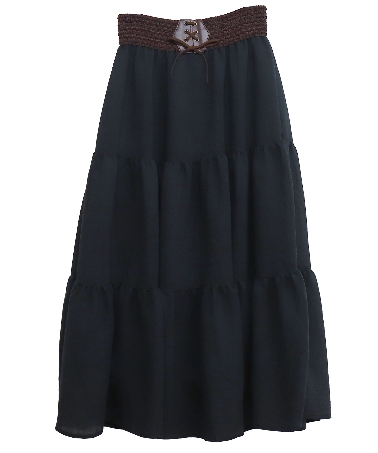 リベル モア libelle more RTスラブベルト付きティアードスカート (モカチャ) モカチャ