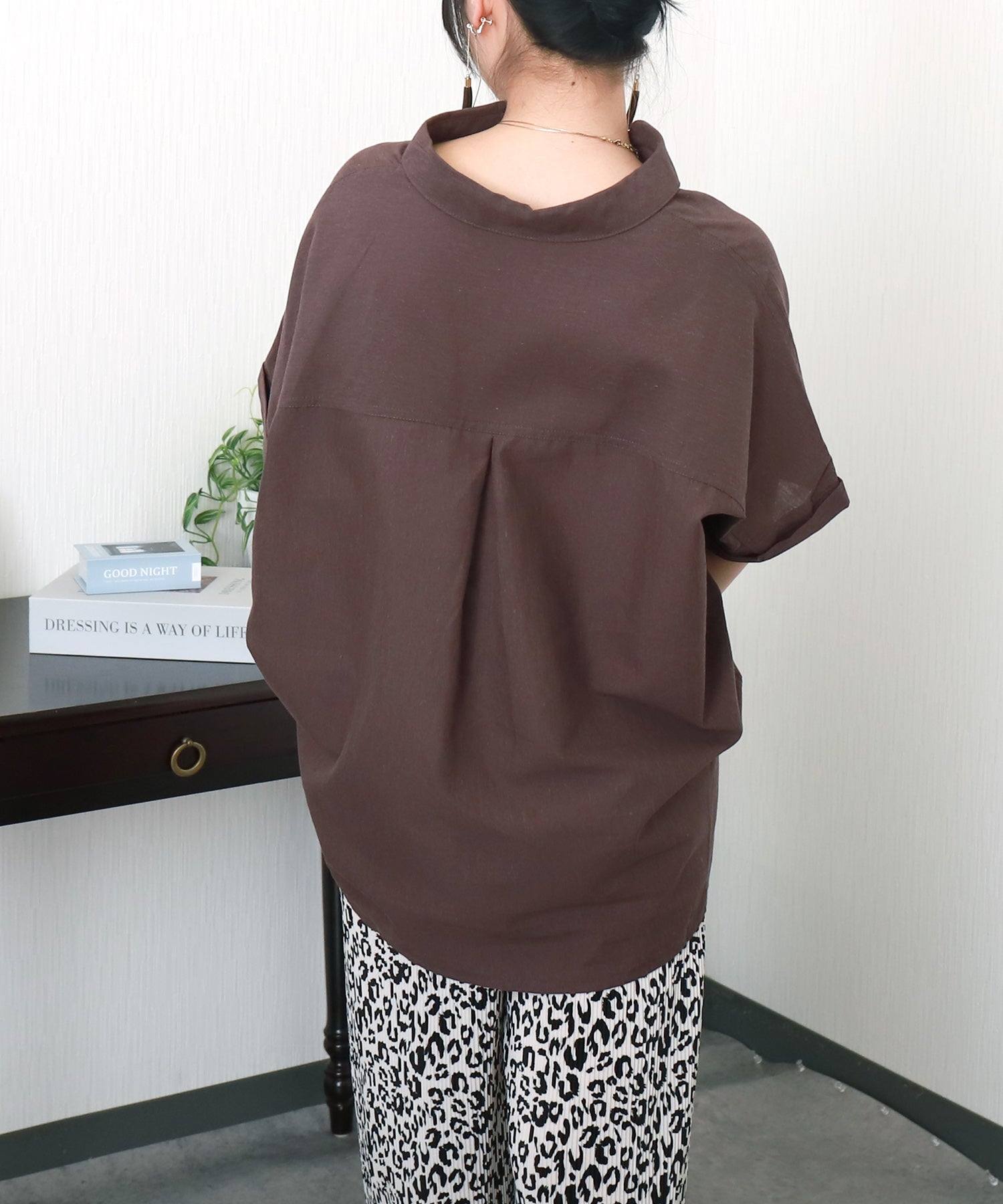 リベル モア libelle more 【抗菌・UVカット・吸水速乾】「やわさらリネン」スキッパーシャツ (ピンク) ピンク