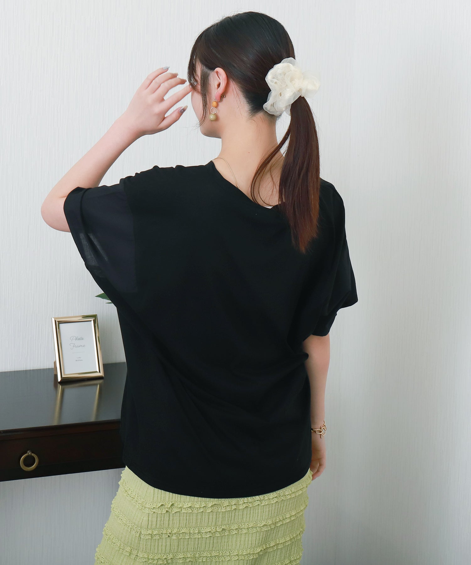 リベル モア libelle more 〈接触冷感〉バイオシルケット肩切替ドルマンプルオーバー (クロ) クロ