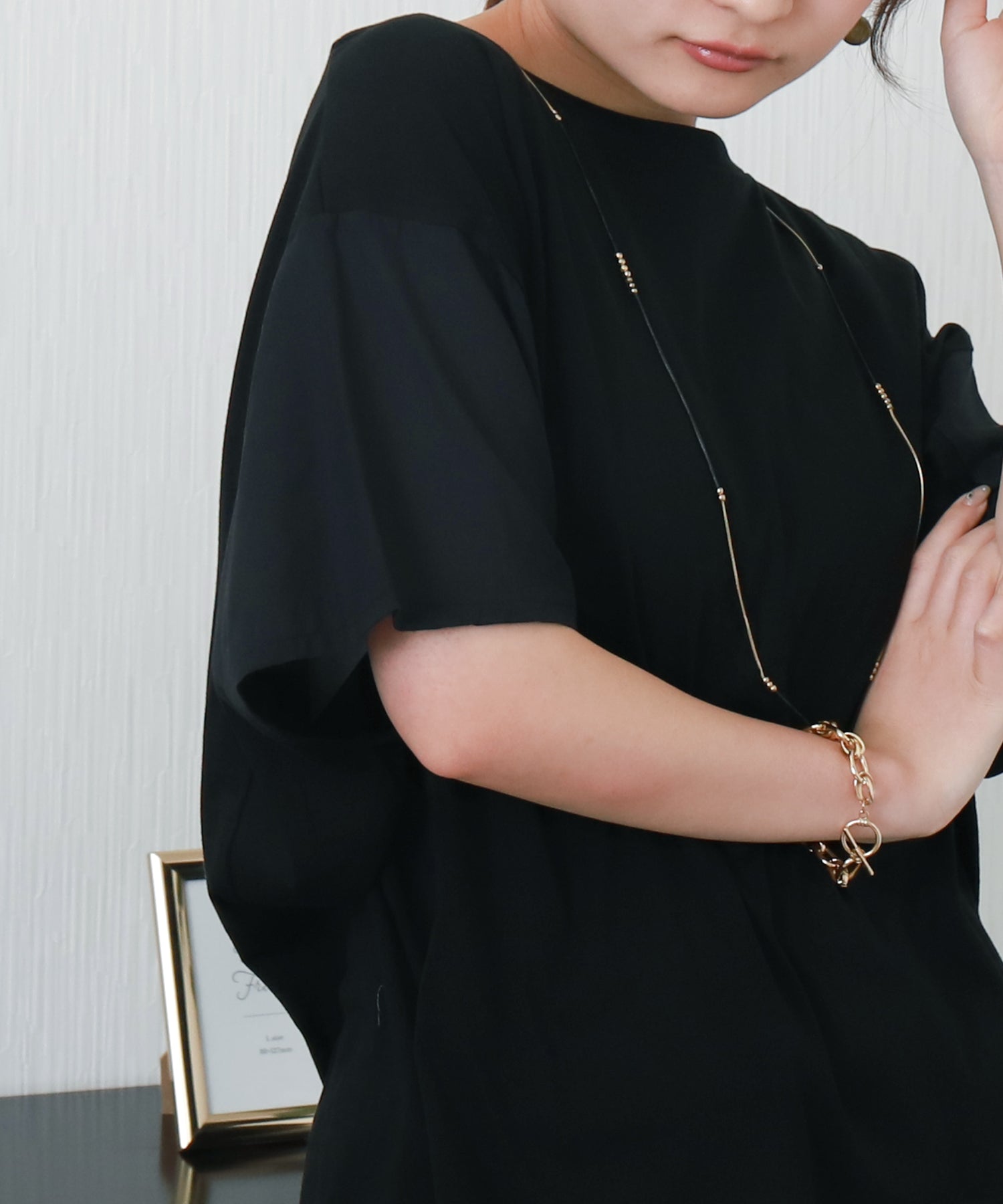 リベル モア libelle more 〈接触冷感〉バイオシルケット肩切替ドルマンプルオーバー (クロ) クロ