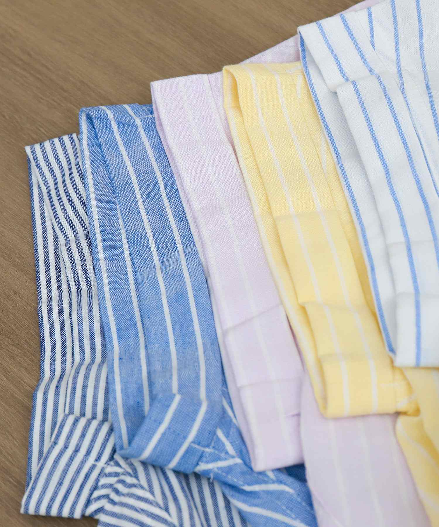 リベル モア libelle more 【抗菌・UVカット・吸水速乾】「やわさらリネン」ストライプバンドカラーシャツ (オフ*サックス) オフ*サックス