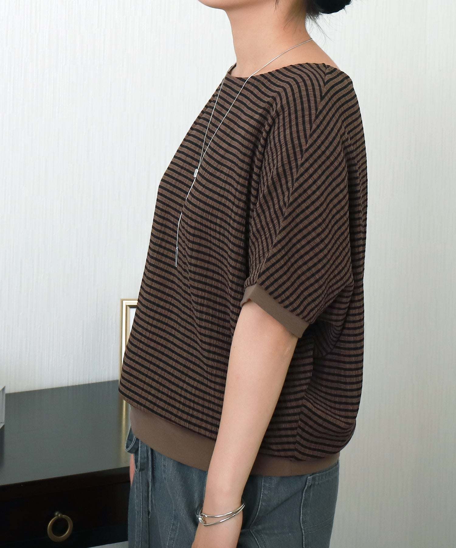 リベル モア libelle more シャーリングドルマントップス (オフ*クロ チェック) オフ*クロ チェック