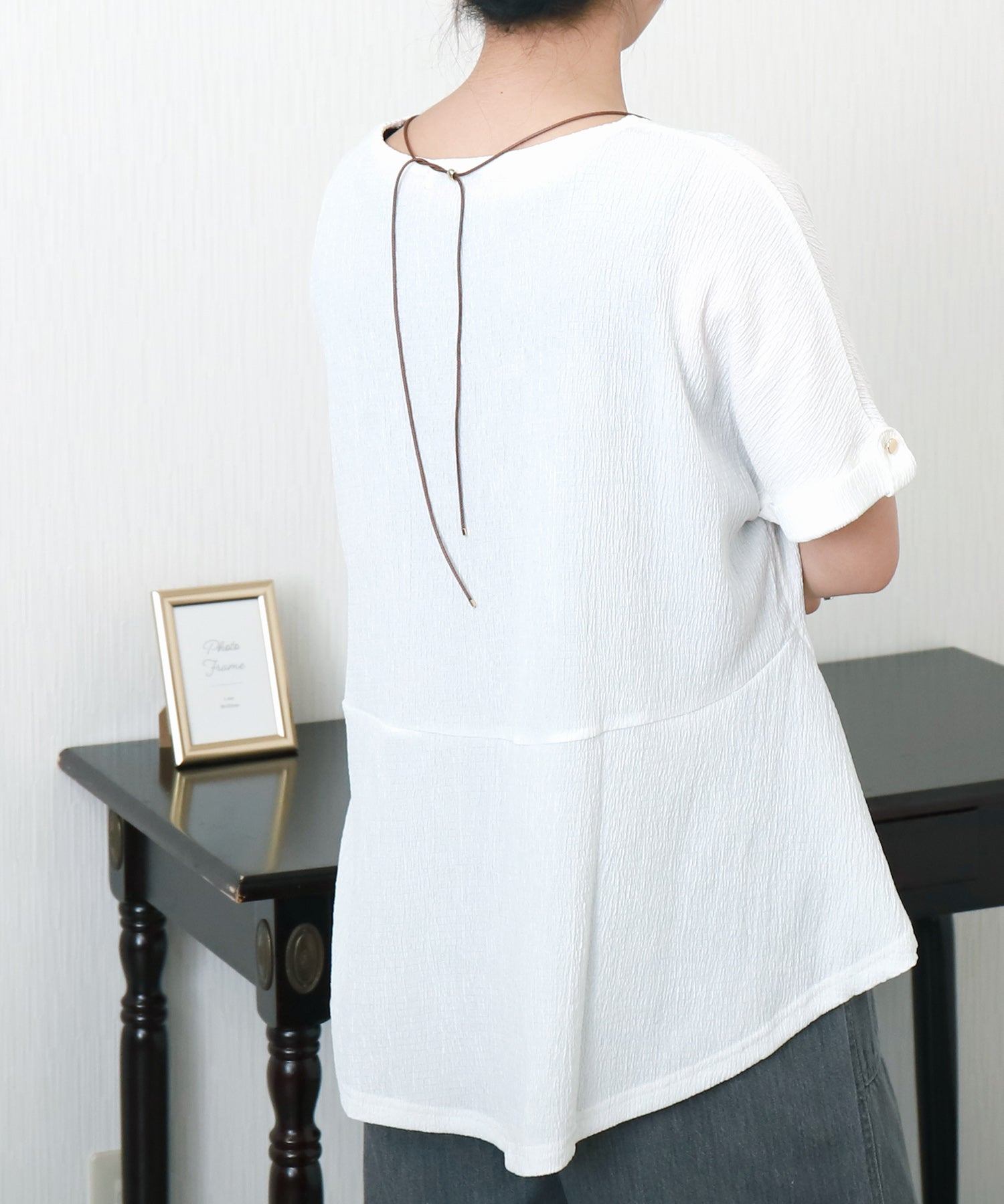 リベル モア libelle more シャーリングバックフレアトップス (クロ) クロ