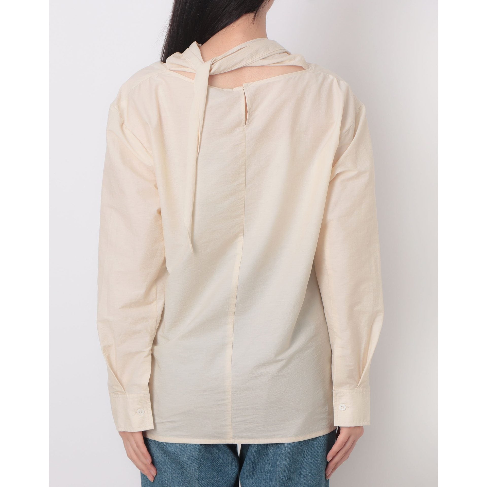 ルエブル LOEUVRE Draped Scarf Blouse - 01 (BUTTER BEIGE) BUTTER BEIGE