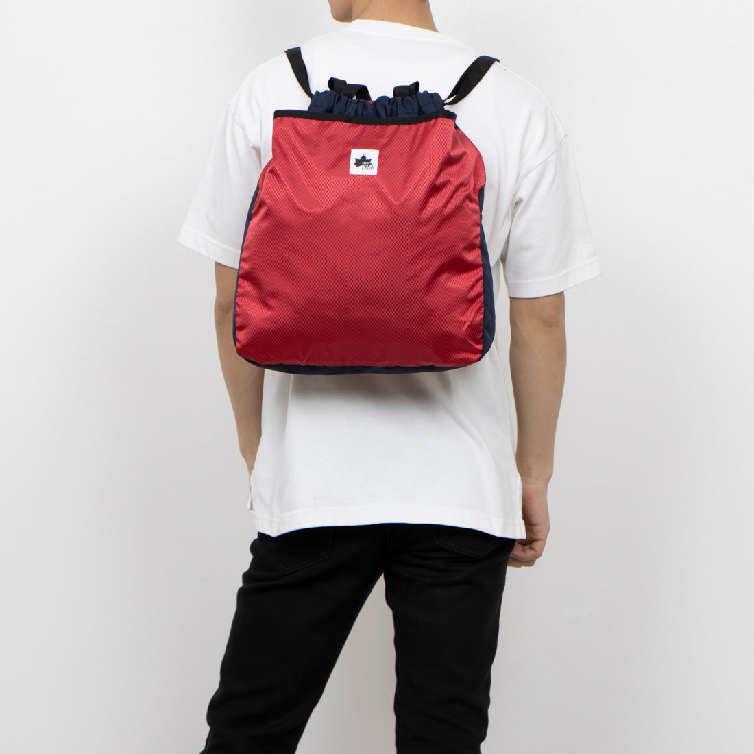 ロゴスパーク LOGOS Park ナップサック トートバッグ リュック フロントポケット バイカラー タウンユース お散歩 レジャー ハイキング ウォーキング(レッド) レッド
