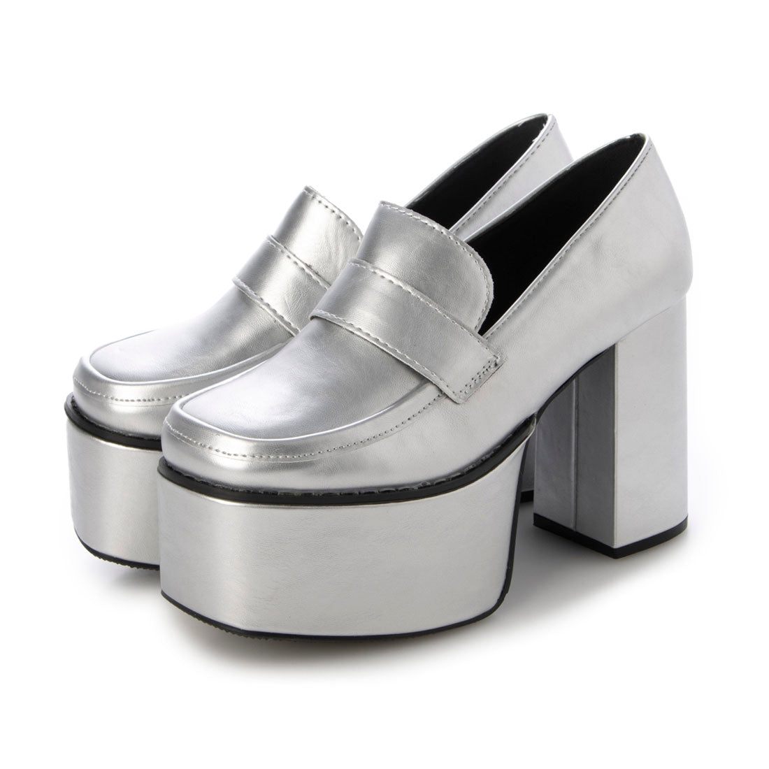 Love Hunter Thick Sole Chunky Heel Square Toe Loafers /1634