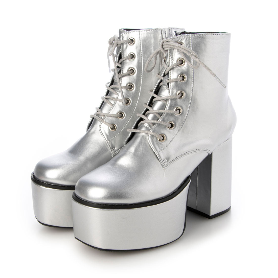LoveHunter Square Toe Platform Lace-Up Boots/1542