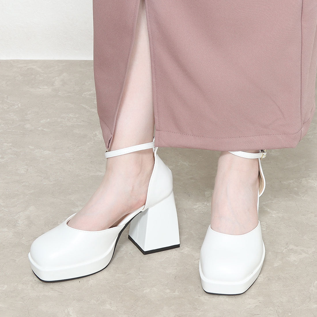 9.5cmヒール セパレート厚底パンプス / 1580